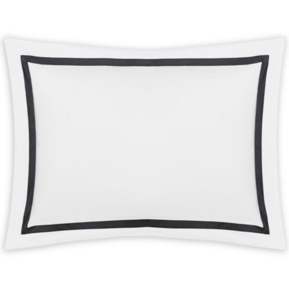 Matouk Lowell Standard sham white with black NWT - Picture 1 of 4
